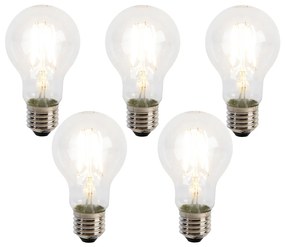 Set de 5 becuri cu filament LED E27 A60 senzor amurg 4W 470lm 2700K