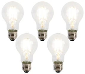 Set de 5 becuri cu filament LED E27 A60 senzor amurg 4W 470lm 2700K