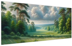 Tablou - Peisaj verde (120x50 cm)