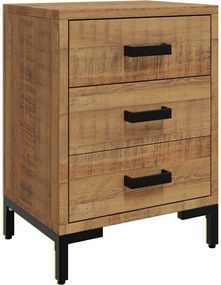 vidaXL Noptieră, maro, 40x30x55 cm, lemn de pin masiv