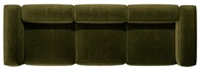 Canapea verde cu tapițerie din catifea reiată 364 cm Bergamo – Cosmopolitan Design