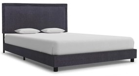 280983 vidaXL Cadru de pat, gri închis, 140 x 200 cm, material textil