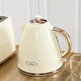 HOMCOM Fierbător, 2200 W, fereastră transparentă, filtru, fierbător rapid, bej | Aosom Romania