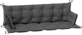 Outsunny Set de perne pentru bancă sau leagăn Hollywood, bicolor, poliester, spumă, 180 x 110 x 8 cm, Gri închis | Aosom Romania