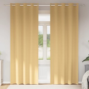 vidaXL Perdele cu perdele 2 pcs Bej 225 x 140 cm Poliester