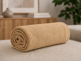 Patura fleece FLEORA, bejă Dimensiune: 200 x 220 cm