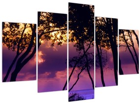 Tablou - Copaci la apus de soare (150x105 cm)