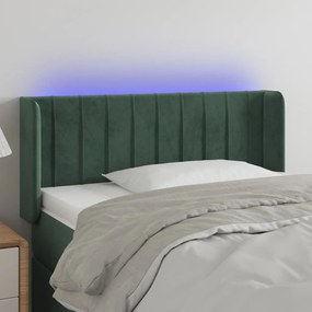 3123507 vidaXL Tăblie de pat cu LED, verde închis, 83x16x78/88 cm, catifea