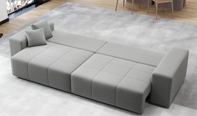 Canapea extensibilă dumonde cu ladă de depozitare si sezut confortabil din spuma high-density, Marbela Royal Gri XXL 295x100 cm