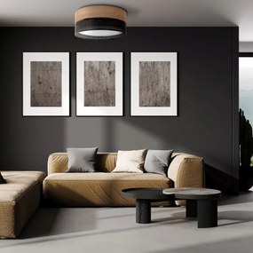 Plafonieră NICOL 4xE27/15W/230V Ø 50 cm furnir/negru