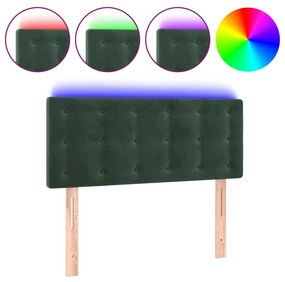 Tablie de pat cu LED, verde inchis, 80x5x78 88 cm, catifea 1, Verde inchis, 80 x 5 x 78 88 cm