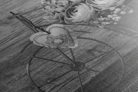 Tablou flori alb-negru într-o vază vintage