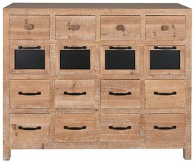 Comoda din lemn masiv, cu 16 sertare, aspect vintage, Archive