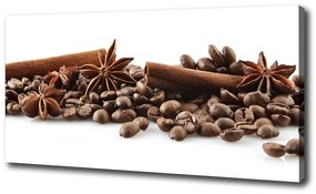 Imprimare tablou canvas Boabe de cafea scorțișoară