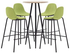 Set de mobilier de bar, 5 piese, verde, material textil Verde, 5