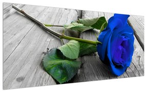 Tablou cu trandafir albastru (120x50 cm), în 40 de alte dimensiuni noi