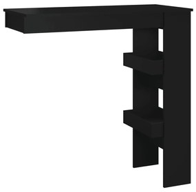 811782 vidaXL Masă bar de perete, negru, 102x45x103,5 cm, lemn compozit
