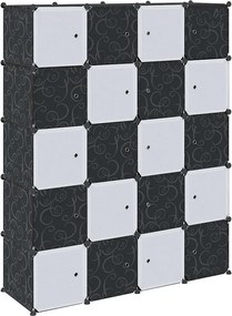 vidaXL Organizator cuburi depozitare cu 20 cuburi și tije de agățat PP