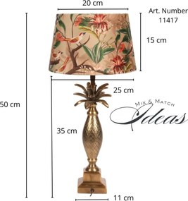 Lampă de masă din aluminiu, auriu, finisaj antichizat, 40 x 11 cm, „Gobelin”