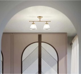 Lustra stil neoclasic din alama si sticla Elide