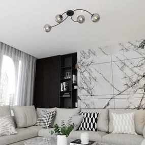 Lustră aplicată VIBRA 4xE14/10W/230V negru/gri