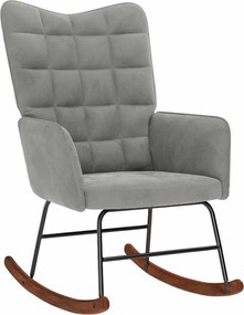 vidaXL Scaun balansoar, gri deschis, catifea
