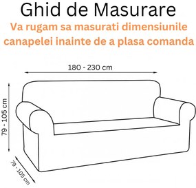 Husa Elastica din Catifea, Canapea 3 Locuri, Cu Brate, Gri, HCCJ3-02