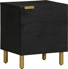 vidaXL Noptieră, negru, 40x33x46 cm, lemn masiv de mango