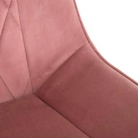 Scaun dining roz din catifea Chair Pink Velvet