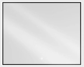Mexen Erma oglindă de baie iluminată 100 x 80 cm, LED 6000K, antiaburire, ramă neagră - 9814-100-080-611-70