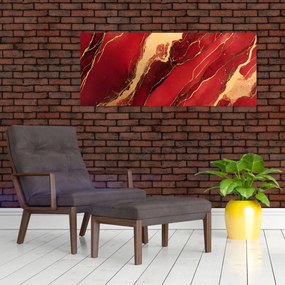 Tablou - Marmură roșu-auriu (120x50 cm)