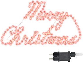 vidaXL Semn de Crăciun cu 216 LED Roșu 99 x 55 x 13 cm Fier