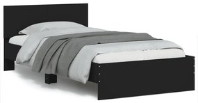 838800 vidaXL Cadru de pat cu tăblie și lumini LED, negru, 100x200 cm