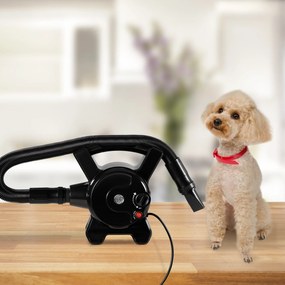 Uscator pentru caini PawHut cu viteze reglabile si 3 accesorii incluse, 2400w, Negru | Aosom RO