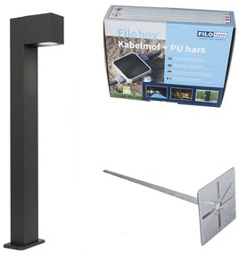 Lampă de podea industrială de exterior gri închis 65 cm IP44 - Baleno