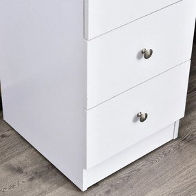 Masa de Birou HOMCOM cu Sertare si Rafturi Torpedou, Alb, 120x49x72cm | Aosom RO