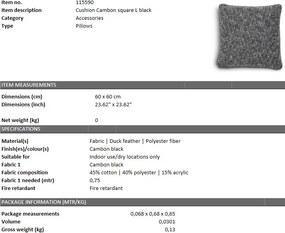 Perna decorativa LUX Square L, cambon negru 115590 HZ