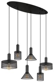 Lustra 6L design industrial JEDD negru