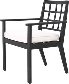 Scaun de interior/ exterior elegant design LUX Cap-Ferrat, negru 115024 HZ