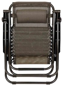 Scaun de gradina gravitatie zero cu suport pentru pahar, 2 buc-maro