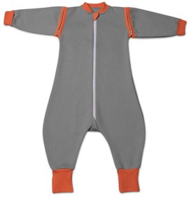 Sac de dormit copii cu picioare si maneci detasabile din bumbac flausat 6-18 luni Kidizi Grey,1 tog