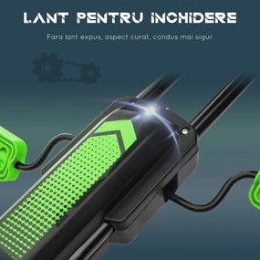 HOMCOM Kart cu Pedale pentru Copii 5-12 Ani cu Scaun Reglabil, din Metal și PP, 121x58x61 cm, Verde și Negru | Aosom Romania