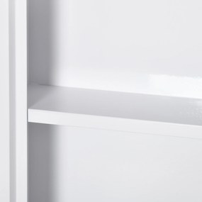 kleankin Dulap Medicamente cu 3 Rafturi și Ușă Magnetică, cu un strat rezistent la apă și rugină 30x12x60 cm, Alb | Aosom Romania