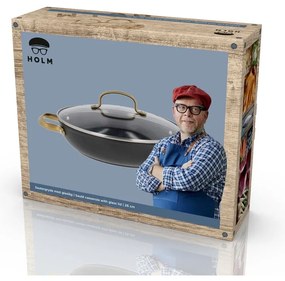 Oală cu capac/cu suprafață antiaderentă din aluminiu 2,6 l adecvată pentru plita cu inducție – Holm