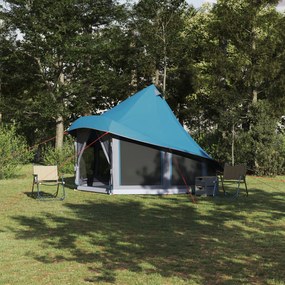 vidaXL Cort de familie Tipi cu acoperiș albastru 404 x 370 x 270 cm