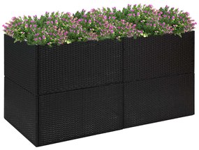 Jardiniera de gradina, negru, 157x80x80 cm, poliratan 1, Negru, 157 x 80 x 80 cm