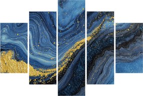 Tablou - Abstracție albastru-aurie (150x105 cm)
