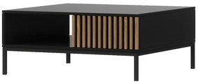 Masuta de cafea MEORATI 80x80 cm, negru/stejar artisan