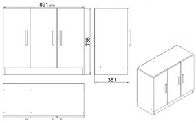 Set mobilier de birou VO14 - OB (5 piese)