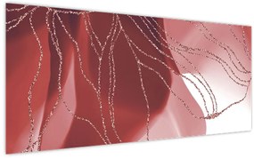 Tablou - Floare abstractă roșie N⁰1 (120x50 cm)